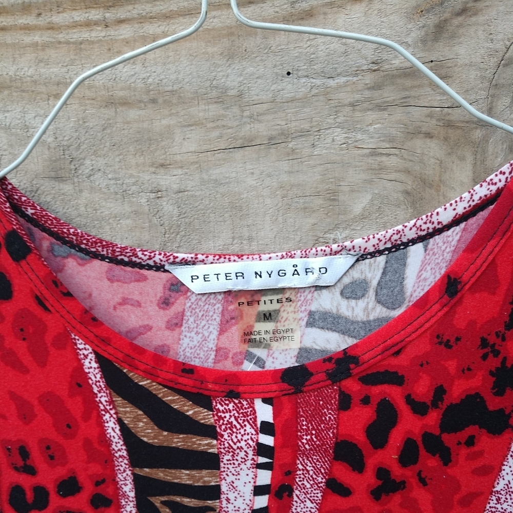 Sold Women's Top  Red Leopard/Zebra  Petite Med - Picture 8 of 8